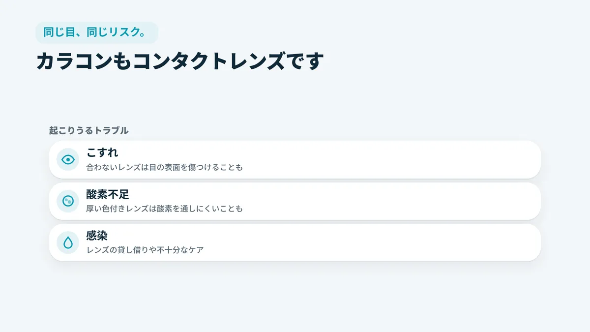 カラコンで起こりうるトラブル