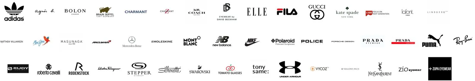 Eyewear brands carried at EMME Visioncare